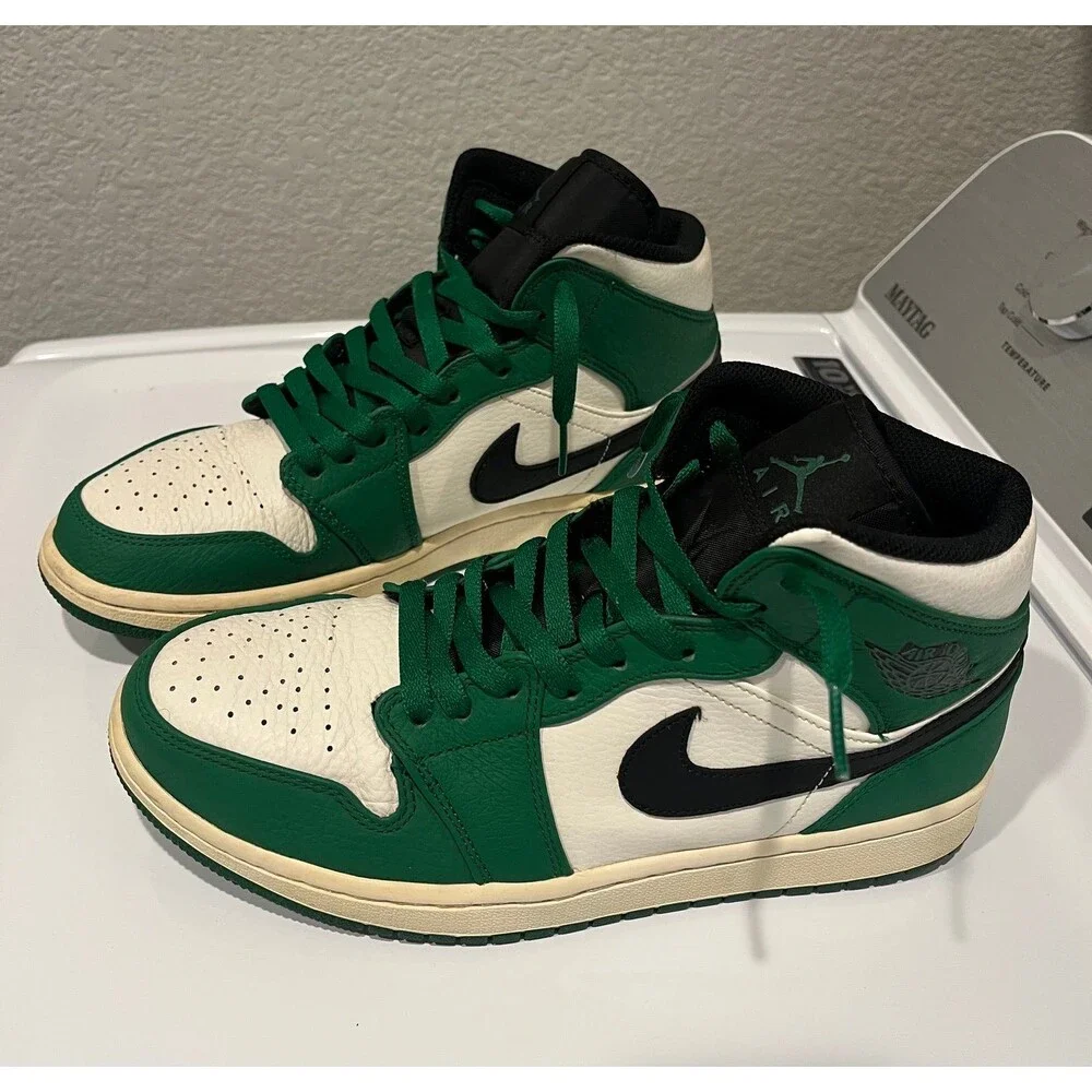 Air Jordan 1 Mid Pine Green 2018 Men’s Size 9 852542-301 Green Black No Box